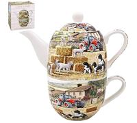 The Leonardo Collection Collie & Sheep Tea for One by Macneil Studios | Whimsical Collie and Sheep Design | Hand-Painted Ceramic | Complete Tea Set | Perfect for Solo Tea Time