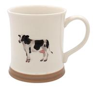 THE LEONARDO COLLECTION Cow Mug Embossed Country Life Tea and Coffee Mugs for Hot Drinks | Fine China Printed Mugs for Kitchen & Home | Reusable Ceramic Cups for Every Occasion | Gifts for Women & Men