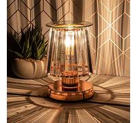The Leonardo Collection Desire Aroma Wax Melt, Oil Burner and Touch Lamp - Rose Gold base/Clear Shade