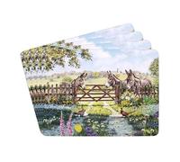 The Leonardo Collection Donkey Placemats Set of 4 Macneil Studios Table Mats For Home & Kitchen | Easy Clean & Washable Place Mats For Table | Stylish Decorations & Daily Use
