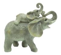 The Leonardo Collection Ellie & Family Piggy Back Elephant Figurine Figurines Statues For Home Decor | Ideal Ornaments Friendship Gifts For Women & Men | Lovely Centerpiece & Living Room Accessories