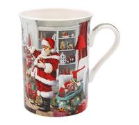 The Leonardo Collection Fine China Boxed Christmas Mug - Richard Macneil Santa Design - Festive Gift for Him/Her, LP53124