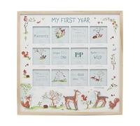 The Leonardo Collection Finola Stack Forest Friends 1st Year Frame | Decorative Picture Frame for Baby’s First Year | Puzzle & Poster Frame for Photos | Large Black Frame for Wall & Tabletop Display