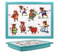 The Leonardo Collection Finola Stack Highland Cow Laptray With Bean Bag for Serving Dishes | Lovely Lap Trays for Eating on Lap for Dinner or Breatfast | Newly Designed Food Trays for Lap