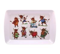 The Leonardo Collection Finola Stack Highland Cow Tray Small For Serving Dishes | Serving Trays For Kitchen Accessories | Serving Platter For Serving Food & Tea | Designer Trays for Food Serving