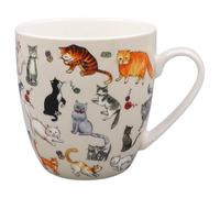 The Leonardo Collection Finola Stack Kitty Cats Mug Coaster Tray for Home & Kitchen | Stylish Ceramic Mugs for Tea & Coffee | Lovely Cup Set for Mens Gifts & Birthday Gifts for Women