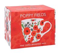 The Leonardo Collection Finola Stack Poppy Breakfast Mug for Home & Kitchen | Newly Designed Mugs for Tea & Coffee | Lovely Cup for Mens Gifts & Birthday Gifts for Women