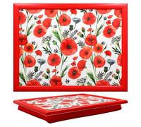 The Leonardo Collection Finola Stack Poppy Laptray With Bean Bag for Serving Dishes | Lovely Lap Trays for Eating on Lap for Dinner or Breatfast | Newly Designed Food Trays for Lap