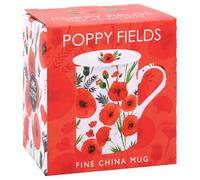 The Leonardo Collection Finola Stack Poppy Mug for Home & Kitchen | Stylish Ceramic Mugs for Tea & Coffee | Lovely Cup Set for Mens Gifts & Birthday Gifts for Women