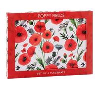 The Leonardo Collection Finola Stack Poppy Placemats Set of 4 For Dining | Ideal Kitchen Mats Non Slip Washable Place Mats For Table | Easy to Clean Table Mats For Dinner Plates & Any Time Meal