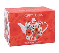The Leonardo Collection Finola Stack Poppy Teapot for Kitchen | Lovely Kitchen Accessories for Home | Without Tea Strainer Tea Pot for Everyday Use | Durable Tea Pots for Home & Office