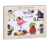 The Leonardo Collection Finola Stack Sheep Placemats Set of 4 For Dining | Ideal Kitchen Mats Non Slip Washable Place Mats For Table | Easy to Clean Table Mats For Dinner Plates & Any Time Meal