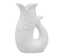 The Leonardo Collection Fish Jug Vase White 20cm | Ceramic or Glass for Kitchen Use | Beautiful Cream or Milk Jug for Daily Needs | Versatile Water Jug for Home