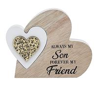 The Leonardo Collection 'Forever My Son' Natural Toned Heart Plaque