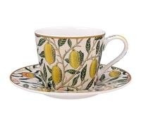 The Leonardo Collection Fruits Cup & Saucer Set William Morris for Hot & Cold Drinks | Durable Coffee Cups for Home & Office | Comfortable & Easy-to-Hold Coffee Mugs for Beverages & Daily Use