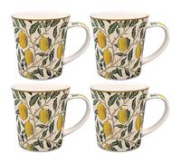 The Leonardo Collection Fruits Mug Set of 4 William Morris, Tea and Coffee Mugs for Hot Drinks | Fine China Printed Mugs for Kitchen & Home | Reusable Ceramic Cups for Every Occasion