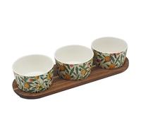 The Leonardo Collection Fruits Snack Bowls Wooden Tray William Morris For Kitchen & Home | Non Slip Serving Tray For Food | Serving Platter For Lunch & Dinner | Plastic Trays For Tea & Serving Dishes