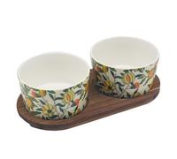 The Leonardo Collection Fruits Snack Bowls Wooden Tray William Morris For Kitchen & Home | Non Slip Serving Tray For Food | Serving Platter For Lunch & Dinner | Plastic Trays For Tea & Serving Dishes
