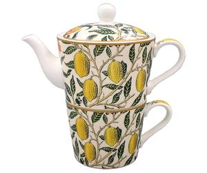 The Leonardo Collection Fruits Tea for One By William Morris | Elegant Tea Set with Iconic Fruits Design | Perfect for Solo Tea Time or as a Decorative Piece | Durable Ceramic