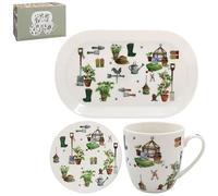 The Leonardo Collection Green Fingers Mug Coaster Tray for Home & Kitchen | Newly Designed Mugs for Tea & Coffee | Lovely Cup for Mens Gifts & Birthday Gifts for Women