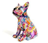 The Leonardo Collection GROOVY ART FRENCH BULLDOG FIGURINE STATUE ORNAMENT, Multicoloured