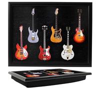 The Leonardo Collection Guitar Laptray For Food Serving & Breakfast | Comfortable Bean Bag Lap Trays With Cushion | Durable Food Tray For Eating On Lap | Multipurpose Laptrays For Home & Adults