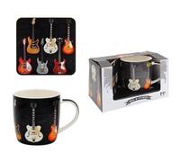 The Leonardo Collection Guitar Mug and Coaster for Home & Kitchen | Newly Designed Mugs for Tea & Coffee | Lovely Cup for Mens Gifts & Birthday Gifts for Women
