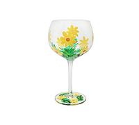 The Leonardo Collection Hand Painted Daisy Flower Gin Glass by Lynsey Johnstone with Gift Box, Multicoloured, JNS_475166