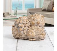 The Leonardo Collection Hedgehog With Baby Driftwood Effect Ornament, Beige