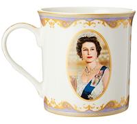 The Leonardo Collection Her Majesty Queen Elizabeth II Commemorative Mug,White,H9cm