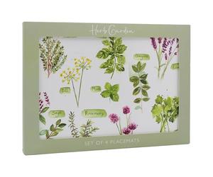The Leonardo Collection Herb Garden Placemats Set of 4 Jennifer Rose Gallery Table Mats For Home & Kitchen | Easy Clean & Washable Place Mats For Table | Stylish Decorations & Daily Use