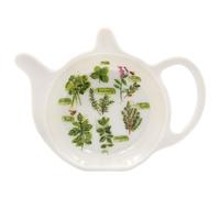 The Leonardo Collection Herb Garden Teabag Tidy by Jennifer Rose Gallery | Porcelain Teabag Holder with Botanical Illustration | Tea Kitchen Accessory | Rustic Gift for Garden Lovers
