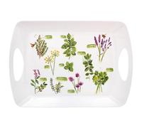 The Leonardo Collection Herb New Shape Tray Large Jennifer Rose Gallery for Kitchen & Home | Non Slip Serving Tray for Food | Serving Platter for Lunch & Dinner | Plastic Trays for Tea