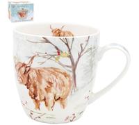 The Leonardo Collection Highland Cow Breakfast Mug for Hot Drinks | Reusable Fine China Coffee Cups for Kitchen & Home | Printed Tea Mugs for Every Occasion | Durable Cup for All Types of Beverages