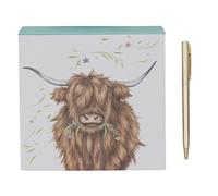 The Leonardo Collection Highland Cow Clemency Bunn Memo Block With Pen