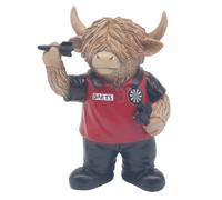 The Leonardo Collection Highland Cow Darts Polyresin Highland Cows Happy | Polyresin Highland Cow Darts figurine featuring a playful and characterful design, ideal for decorative display.