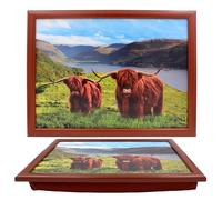 The Leonardo Collection Highland Cow Laptray For Food Serving & Breakfast | Comfortable Bean Bag Lap Trays With Cushion | Durable Food Tray For Eating On Lap | Multipurpose Laptrays For Home & Adults