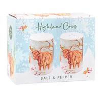 The Leonardo Collection Highland Cow Salt and Pepper Set for Kitchen & Dining | Elegant British Design Salt and Pepper Shakers | Durable Shaker for Home, Restaurants & Table Use