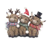 The Leonardo Collection Highland Cow Set 3 Figurines & Ornaments For Home & Office | Decorative Home Accessories Statues For Indoor & Outdoor | Lovely Gifts for Women & Men