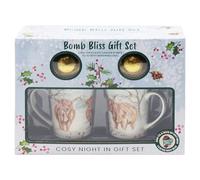 The Leonardo Collection Highland Cow Set of 2 Mugs with 2 Chocolate Bombs Gift Set for Hot Drinks | Reusable Fine China Coffee Cups for Kitchen & Home | Durable Printed Tea Mugs for Every Occasion