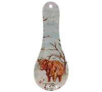 The Leonardo Collection Highland Cow Spoon Rest | Ceramic Kitchen Utensil Holder | Rustic Farmhouse Cooking Accessory
