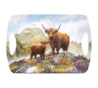 The Leonardo Collection Highland Cow Tray Large Macneil Studios For Kitchen & Home | Non Slip Serving Tray For Food | Serving Platter For Lunch & Dinner | Plastic Trays For Tea & Serving Dishes