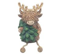 The Leonardo Collection Highland Cow With Tree Figurines & Ornaments For Home & Office | Decorative Home Accessories Statues For Indoor & Outdoor | Lovely Gifts for Women & Men
