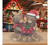 The Leonardo Collection Highland Cows With Gift Box Figurines & Ornaments For Home & Office | Decorative Home Accessories Statues For Indoor & Outdoor | Lovely Gifts for Women & Men