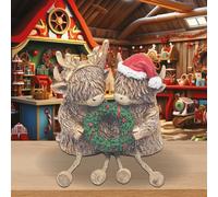 The Leonardo Collection Highland Cows With Wreath Figurines & Ornaments For Home & Office | Decorative Home Accessories Statues For Indoor & Outdoor | Lovely Gifts for Women & Men