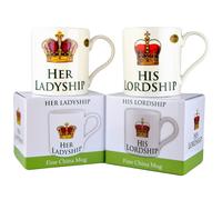 The Leonardo Collection His Lordship & Her Ladyship Fine China Set of 2 Mugs in Individual Gift Boxes