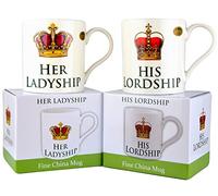 The Leonardo Collection His Lordship & Her Ladyship Fine China Set of 2 Mugs in Individual Gift Boxes