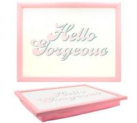 The Leonardo Collection His N Hers Christmas Hello Gorgeous Laptray For Food Serving & Breakfast | Comfortable Lap Trays With Bean Bag Cushion | Durable Lap Trays For Eating On Lap For Adults