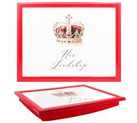 The Leonardo Collection His N Hers His Lordship Laptray For Food Serving & Breakfast | Comfortable Lap Trays With Bean Bag Cushion | Durable Lap Trays For Eating On Lap For Adults