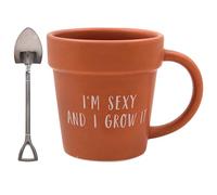 The Leonardo Collection I Grow It Mug & Spoon Green Fingers, Tea and Coffee Mugs for Hot Drinks | Fine China Printed Mugs for Kitchen & Home | Reusable Ceramic Cups for Every Occasion